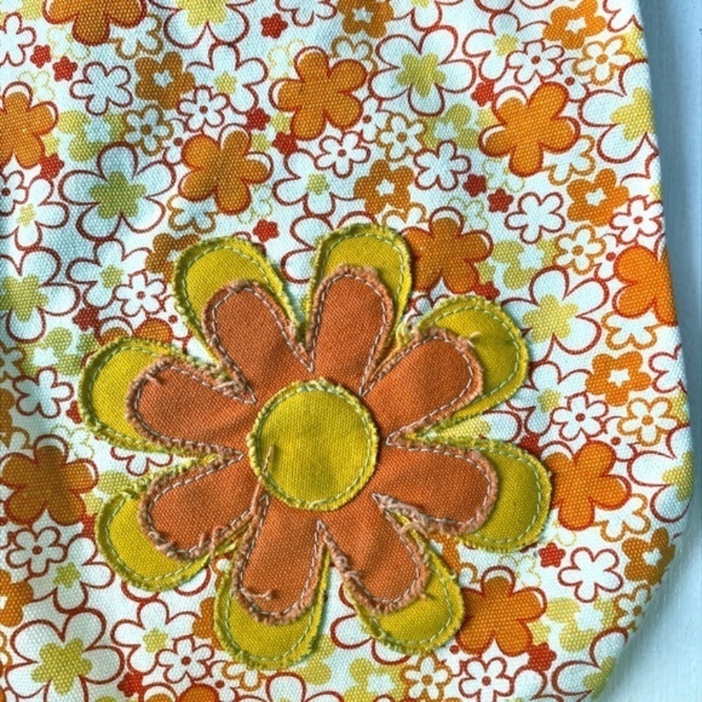Fashion‎ Express Small Orange Retro Floral Crossbody Bag - Picture 2 of 15